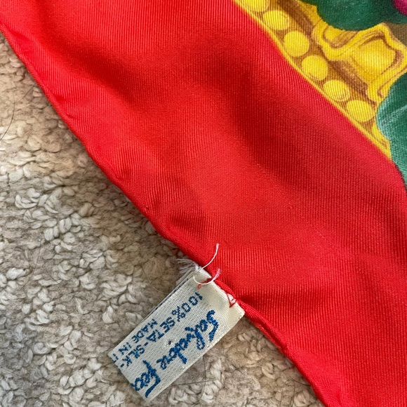 Ferragamo silk scarf. Multi. 32x32
